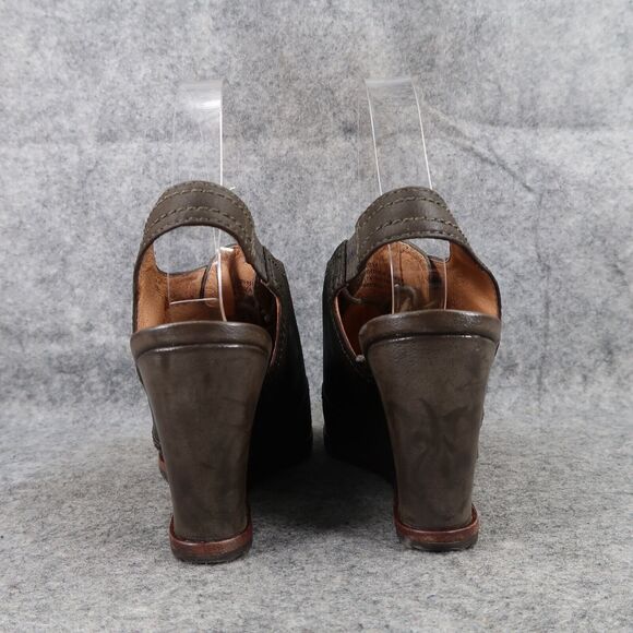 Biala Shoes Women 38 Bootie Wedge Fashion Leather Lace Up Bayley Slingback Olive - Picture 6 of 16